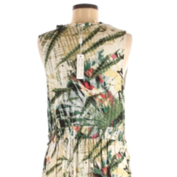Spense green tan abstract print maxi Dress Size L - LARGE - Picture 7 of 11
